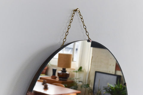 Vintage Round Frameless Wall Mirror
