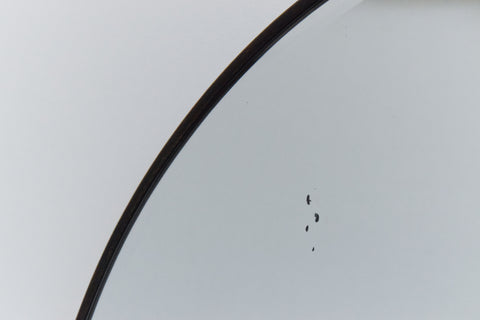 Vintage Round Wooden Framed Bevelled Mirror