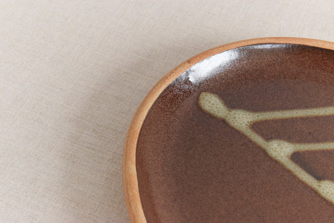 Vintage Rustic Ceramic Studio Pottery Oval Plate / Platter
