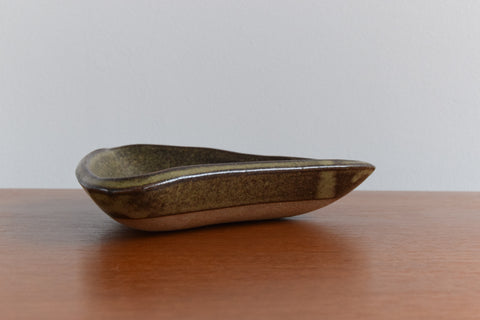 Vintage Rustic Ceramic Studio Pottery Triangular Tapas Bowl by Avis M. Loshak in Hawkshead