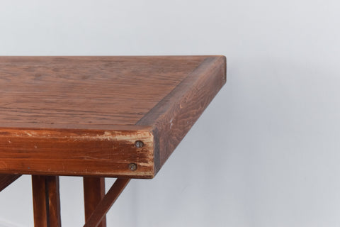 Vintage Rustic Wooden Folding Trestle Table