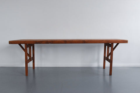 Vintage Rustic Wooden Folding Trestle Table