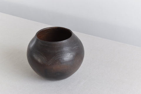 Vintage Rustic Studio Pottery Terracotta Globular Vase