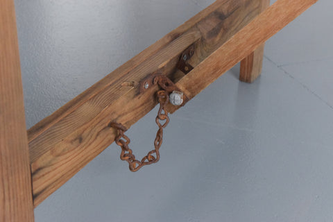 Vintage Rustic Wooden Folding Trestle Table