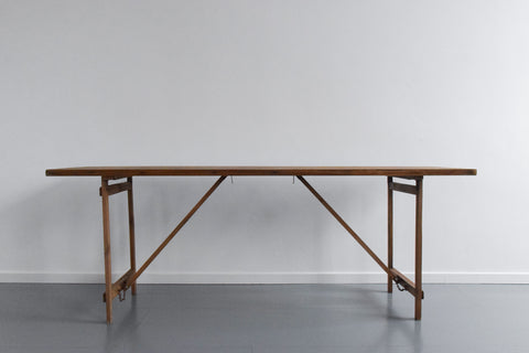 Vintage Rustic Wooden Folding Trestle Table