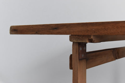 Vintage Rustic Wooden Folding Trestle Table