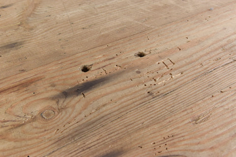 Vintage Rustic Wooden Folding Trestle Table with Metal Legs