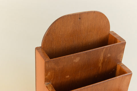 Vintage Rustic Wooden Stationary / Letter Rack