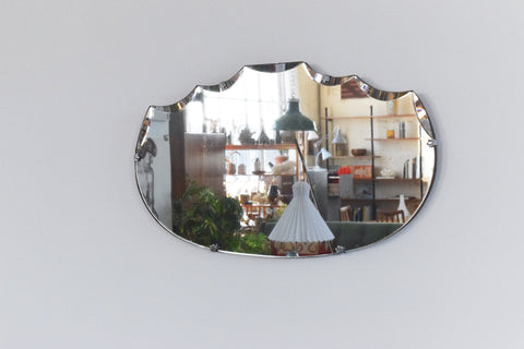 Vintage Scollop Top Frameless Mirror