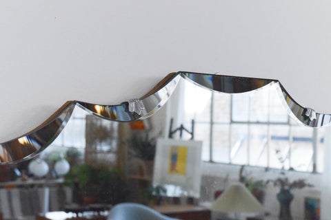 Vintage Scollop Top Frameless Mirror