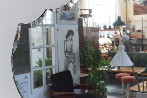 Vintage Scollop Top Frameless Mirror
