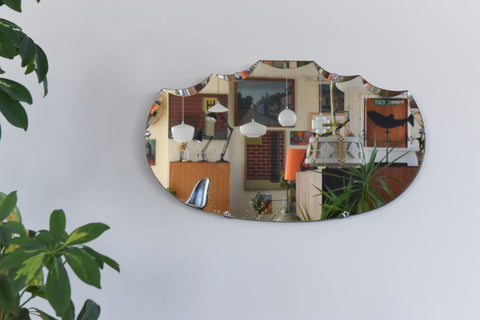Vintage Scollop Top Frameless Mirror