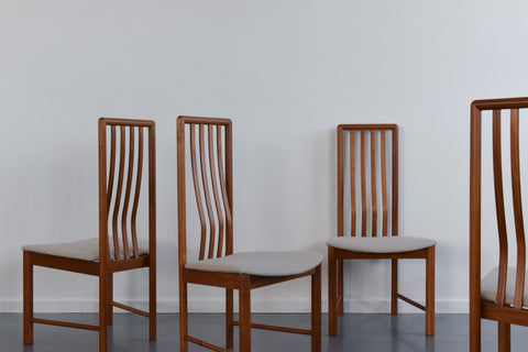 Vintage Danish Set of Four Teak Dining Chairs by Boltinge