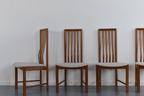 Vintage Danish Set of Four Teak Dining Chairs by Boltinge