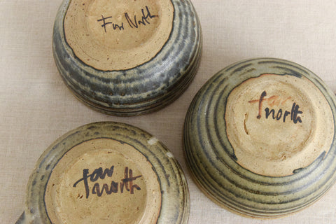 Vintage Set of 3 Studio Pottery Soup Bowls by Lotte Glob for Far North