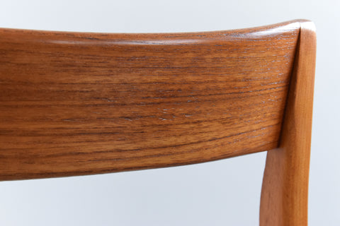 Vintage Set of 4 Bath Cabinet Makers Teak Dining Chairs