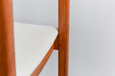 Vintage Set of 4 Bath Cabinet Makers Teak Dining Chairs