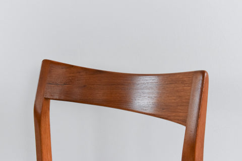 Vintage Set of 4 Bath Cabinet Makers Teak Dining Chairs
