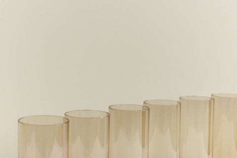 Vintage Set of 6 Smoke Glass High Ball Glasses and Jug Set