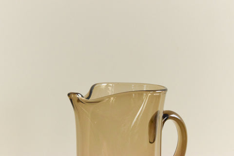Vintage Set of 6 Smoke Glass High Ball Glasses and Jug Set