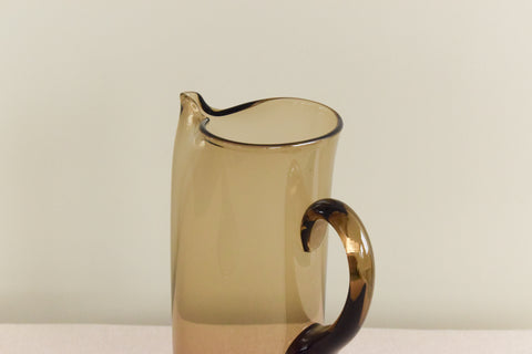 Vintage Set of 6 Smoke Glass High Ball Glasses and Jug Set