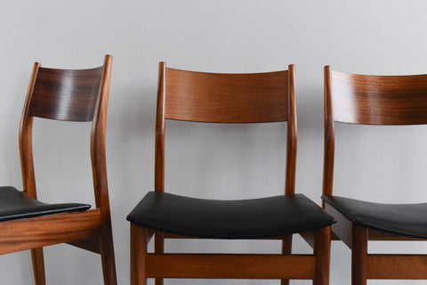 Vintage Set of Six Mahogany and Rosewood Dining Chairs