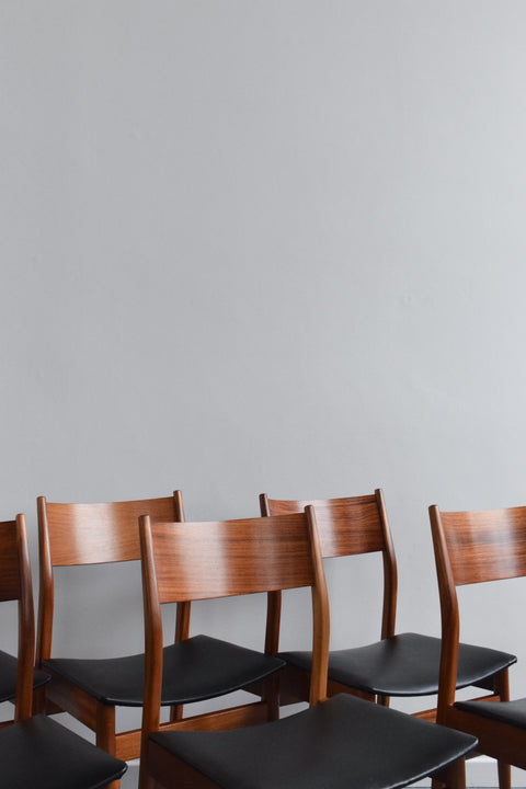 Vintage Set of Six Mahogany and Rosewood Dining Chairs