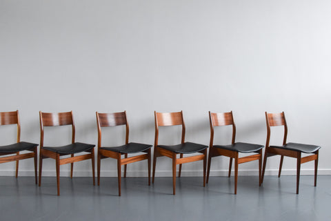 Vintage Set of Six Mahogany and Rosewood Dining Chairs