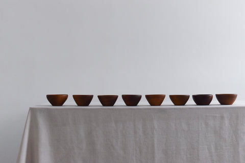 Vintage Set of 8 Mid-Century Hand Turned Bowls