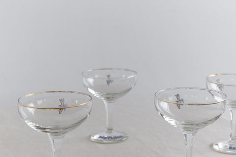 Vintage Set of Four 1950s Babycham Glasses
