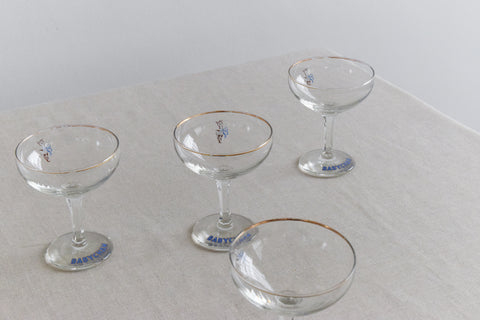 Vintage Set of Four 1950s Babycham Glasses