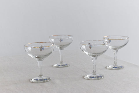 Vintage Set of Four 1950s Babycham Glasses