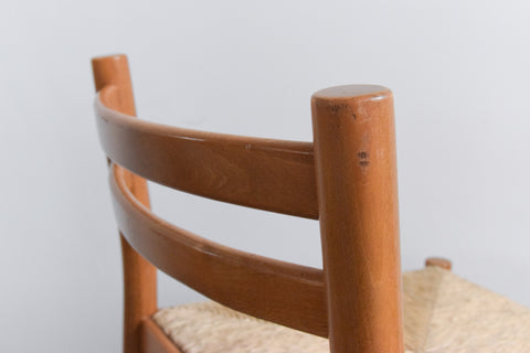Vintage Set of Four Bar Chair / Stool with Rattan Seat