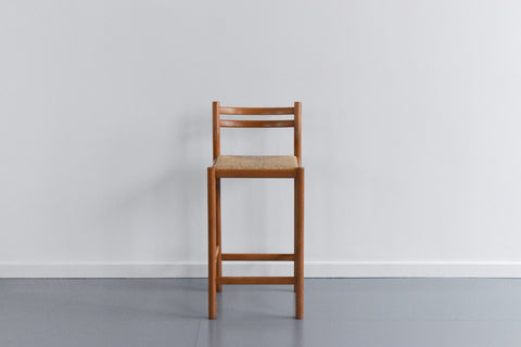 Vintage Set of Four Bar Chair / Stool with Rattan Seat