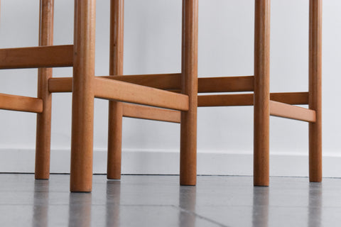 Vintage Set of Four Bar Chair / Stool with Rattan Seat