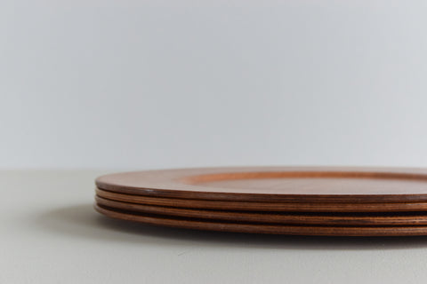 Vintage Set of Four Danish Wooden Chargers / Plates by Morsbak