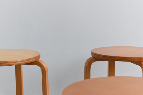 Vintage Set of Four IKEA FROSTA Bent Plywood Stools