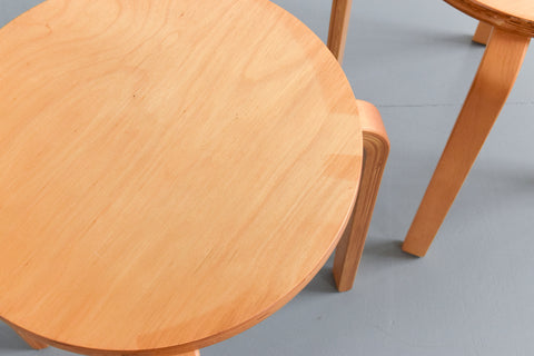 Vintage Set of Four IKEA FROSTA Bent Plywood Stools