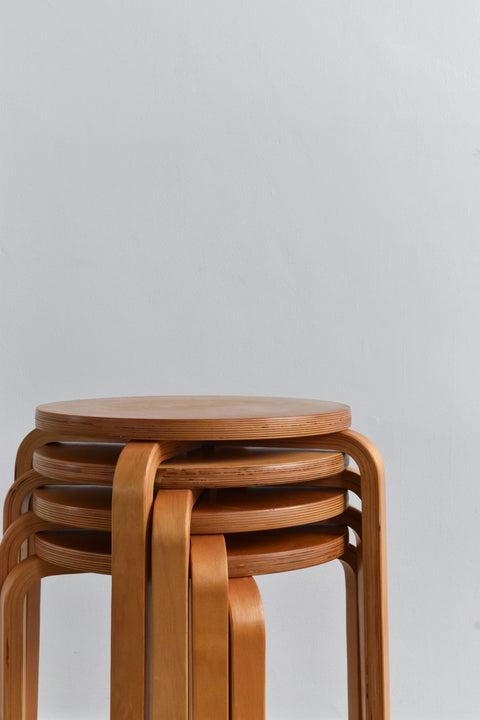 Vintage Set of Four IKEA FROSTA Bent Plywood Stools