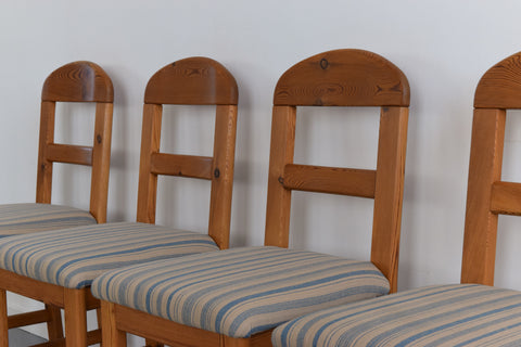 Vintage Set of Four Pine Dining Chairs