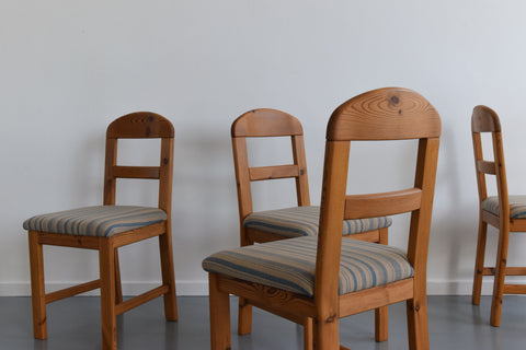 Vintage Set of Four Pine Dining Chairs