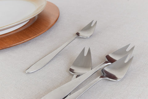 Vintage Set of Four Stainless Steel Dessert Fork Set