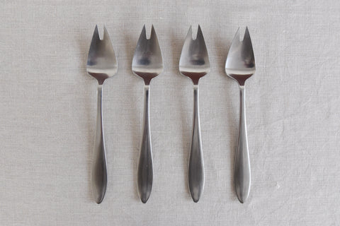 Vintage Set of Four Stainless Steel Dessert Fork Set