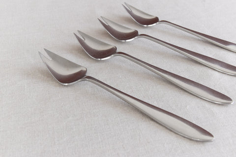Vintage Set of Four Stainless Steel Dessert Fork Set