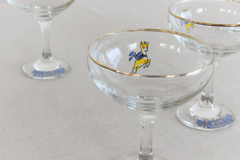Vintage Set of Six 1970s Babycham Glasses