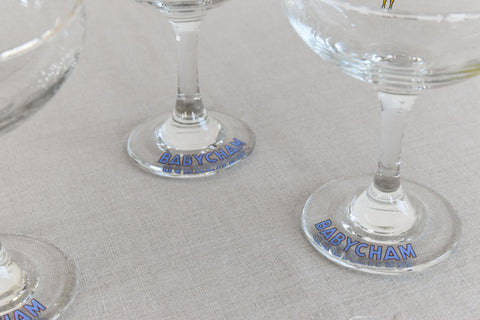 Vintage Set of Six 1970s Babycham Glasses
