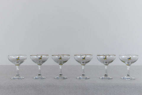 Vintage Set of Six 1970s Babycham Glasses