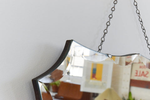 Vintage Frameless Bevelled Mirror