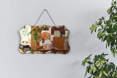 Vintage Frameless Bevelled Mirror