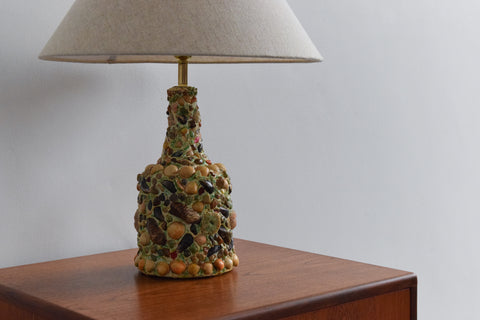 Vintage Handmade Shell Bottle Table Lamp Base